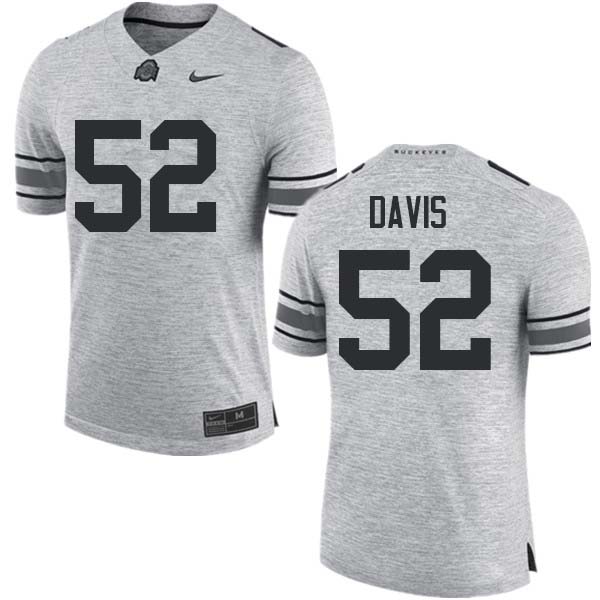 Men #52 Wyatt Davis Ohio State Buckeyes College Football Jerseys Sale-Gray